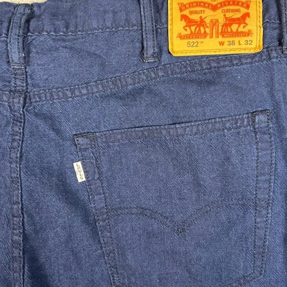 Levis 511 Slim Fit Navy Blue Pants Mens 38x32 Dark Wash Stretch Cotton Trousers